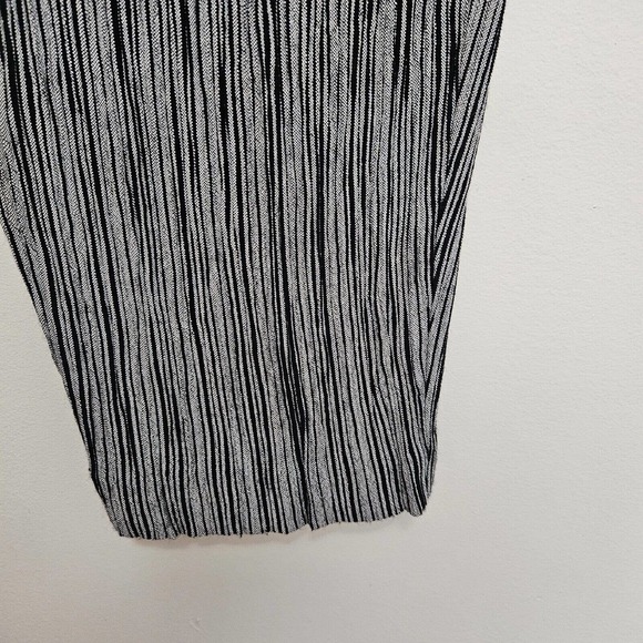Inclinations Womens Sz S Pull On Tie Waist Straight Leg Pants BlackWhite Striped - Picture 4 of 8